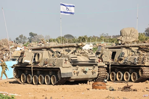 Binh sỹ Israel được triển khai gần biên giới với Dải Gaza ngày 25/2/2024. (Ảnh: THX/TTXVN)