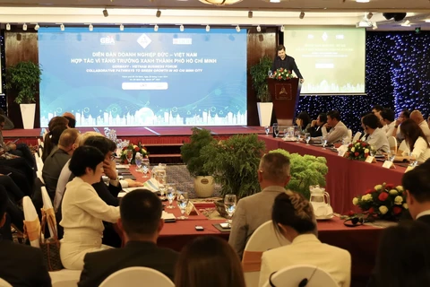 Diễn đàn doanh nghiệp Đức-Việt Nam “Hợp tác vì phát triển xanh Tp. Hồ Chí Minh”. (Ảnh: Xuân Anh/TTXVN)