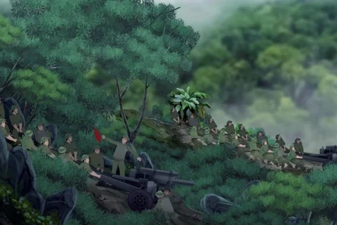 Hình ảnh trong phim hoạt hình "Chiếc xe thồ Điện Biên" dự kiến công chiếu đúng dịp 7/5. (Ảnh: Hãng phim Hoạt hình Việt Nam)