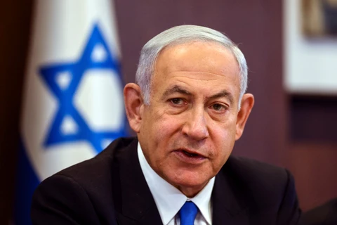 Thủ tướng Israel Benjamin Netanyahu chủ trì một cuộc họp ở Jerusalem. (Ảnh: AFP/TTXVN)