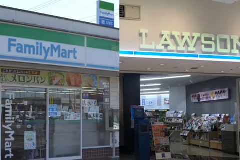 FamilyMart và Lawson chia sẻ dịch vụ giao hàng. (Ảnh: Nikkei)