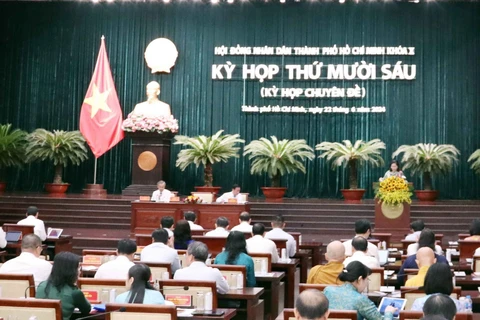 Kỳ họp thứ 16 HĐND Thành phố Hồ Chí Minh khóa X. (Ảnh: Xuân Khu/TTXVN)