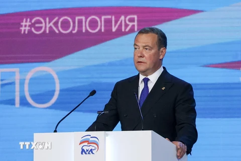 Phó Chủ tịch Hội đồng An ninh Liên bang Nga, ông Dmitry Medvedev. (Ảnh: AFP/TTXVN)