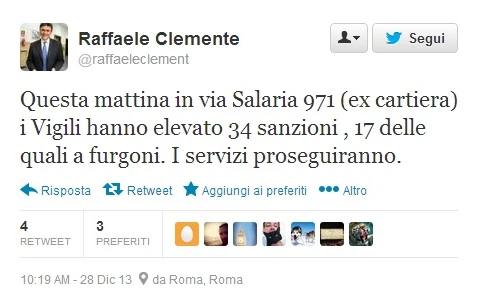 Ông Raffaele Clemente thông báo các trường hợp vi phạm đã bị xử lý trên Twitter (Nguồn: Twitter)