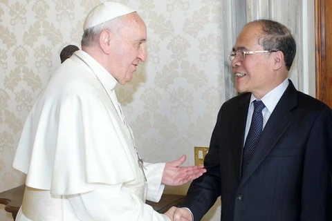 Chùm ảnh Chủ tịch Quốc hội hội kiến với Giáo hoàng 