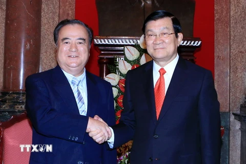 Chủ tịch nước Trương Tấn Sang tiếp Thống đốc tỉnh Ibaraki