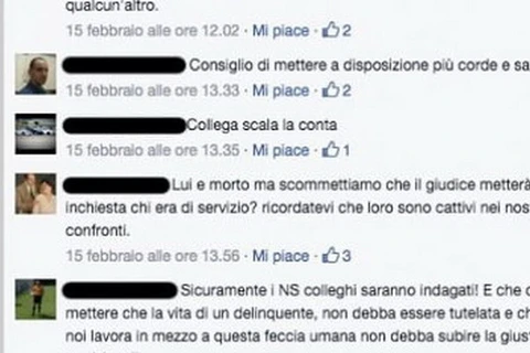 Cai ngục Italy bị điều tra vì công kích tù nhân trên Facebook