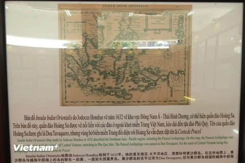 Bản đồ trưng bày tại triển lãm. (Ảnh: Nguyễn Văn Nhật/Vietnam+)