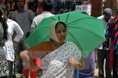 Thời tiết nắng nóng tại Hyderabad ngày 26/5. (Nguồn: AFP/TTXVN)