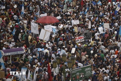 Quang cảnh cuộc biểu tình. (Nguồn: AFP/TTXVN) 