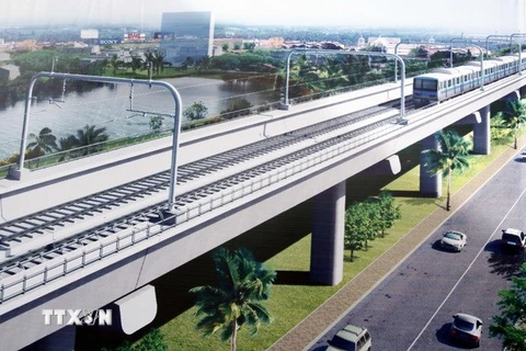 Mô hình tuyến metro Bến Thành-Suối Tiên. (Nguồn: TTXVN)