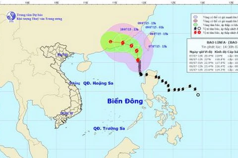 Chùm ảnh đường đi và vị trí cơn bão. (Nguồn: nchmf.gov.vn)