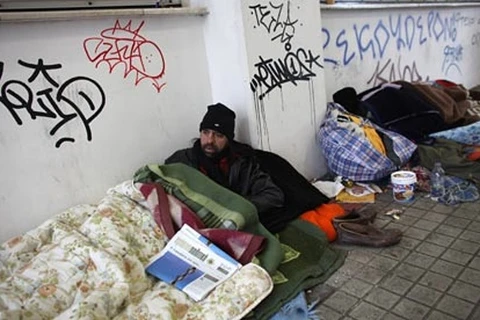 Người vô gia cư ở Hy Lạp. (Nguồn: Getty Images) 