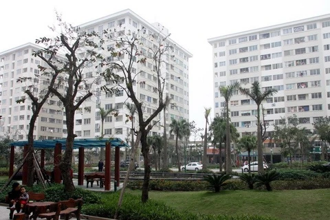Khu nhà dành cho người thu nhập thấp ở xã Đặng Xá, huyện Gia Lâm, Hà Nội. (Ảnh: Tuấn Anh/TTXVN)