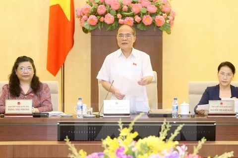 Chủ tịch Quốc hội Nguyễn Sinh Hùng phát biểu khai mạc kỳ họp thứ 39 Ủy ban Thường vụ Quốc hội.. (Ảnh: Nhan Sáng/TTXVN)