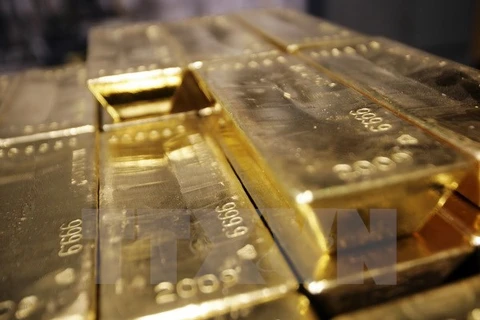 Các thỏi vàng tại cơ sở tinh chế ở Mendrisio, bang Ticino, Thụy Sĩ. (Nguồn: AFP/TTXVN)