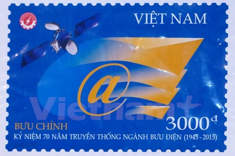 Bộ tem 70 năm truyền thống ngành Bưu điện. (Nguồn: Vietnam+)