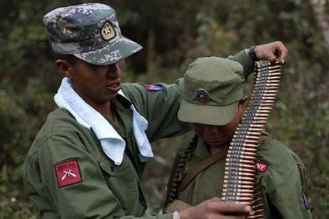 Binh sỹ của lực lượng Quân đội Liên minh Dân chủ Quốc gia Myanmar tại khu vực quân sự Kokang. (Nguồn: Reuters