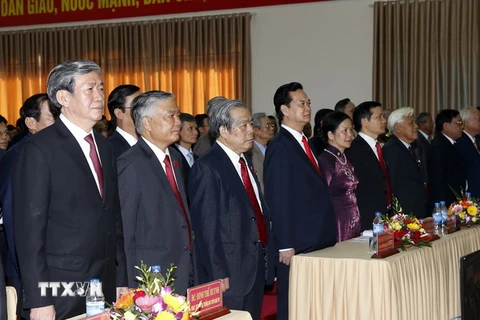 Thủ tướng Nguyễn Tấn Dũng dự Đại hội Đảng bộ tỉnh Quảng Trị. (Ảnh: Đức Tám/TTXVN) 