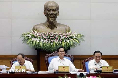 Thủ tướng Nguyễn Tấn Dũng chủ trì Phiên họp Chính phủ thường kỳ tháng 9. (Ảnh: Đức Tám/TTXVN) 