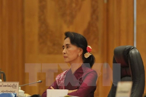 Lãnh đạo phe đối lập, Chủ tịch đảng Liên đoàn Quốc gia vì Dân chủ (NLD) Aung San Suu Kyi. (Nguồn: AFP/TTXVN)
