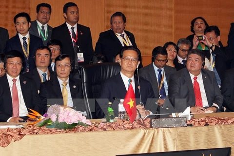 Thủ tướng Nguyễn Tấn Dũng tại Hội nghị Cấp cao ASEAN-Trung Quốc lần thứ 18. (Ảnh: Đức Tám/TTXVN)