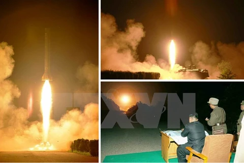 Một vụ thử tên lửa của Triều Tiên. (Nguồn: Yonhap/TTXVN)