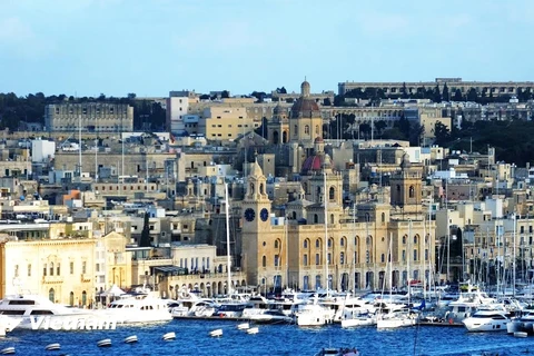 Bờ biển Thủ đô Valetta, Malta. (Ảnh: Quang Thanh/Vietnam+)