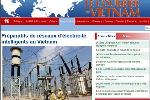 Giao diện tờ Le Courrier du Vietnam điện tử