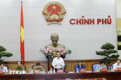 Phó Thủ tướng Trương Hòa Bình phát biểu tại hội nghị. (Ảnh: An Đăng/TTXVN) 