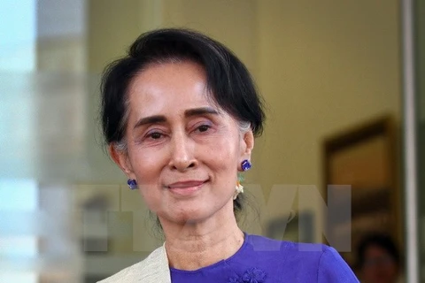Cố vấn nhà nước kiêm Bộ trưởng Ngoại giao Myanmar Aung San Suu Kyi. (Nguồn: AFP/TTXVN)