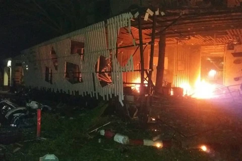 Hiện trường vụ đánh bom ở miền Nam Thái Lan. (Nguồn: twitter.com/CapaMagENG)