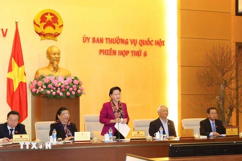 Chủ tịch Quốc hội Nguyễn Thị Kim Ngân phát biểu. (Nguồn: TTXVN)