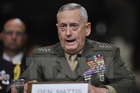 Tướng James Mattis tại Ủy ban Quân lực Thượng viện Mỹ ở Washington D.C. (Nguồn: THX/TTXVN)