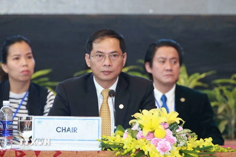 Chủ tịch SOM APEC 2017, Thứ trưởng thường trực Bộ Ngoại giao Bùi Thanh Sơn. (Ảnh: Doãn Tấn/TTXVN)