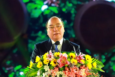 Thủ tướng Nguyễn Xuân Phúc phát biểu tại lễ khai mạc. (Ảnh: Thống Nhất/TTXVN)