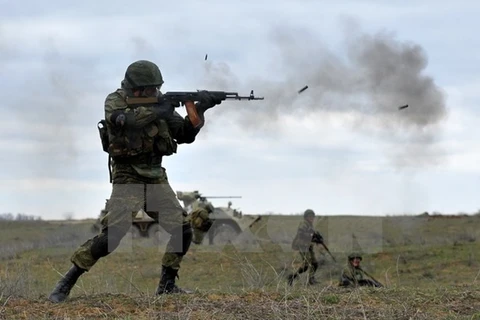 Binh sỹ Nga tập trận gần khu vực Chechnya. (Nguồn: AFP/TTXVN)