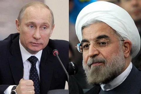 Tổng thống Nga Vladimir Putin và người đồng cấp Iran Hassan Rouhani. (Nguồn: mehrnews.com)