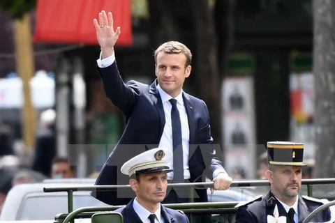 Tân Tổng thống Emmanuel Macron sau lễ tuyên thệ nhậm chức ở Paris. (Nguồn: AFP/TTXVN) 