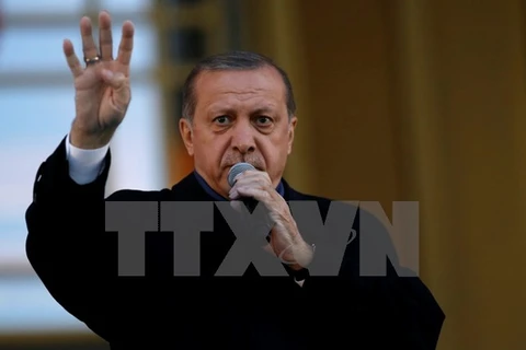 Tổng thống Thổ Nhĩ Kỳ Recep Tayyip Erdogan. (Nguồn: EPA/TTXVN) 