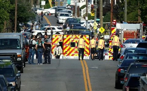 Hiện trường một vụ xả súng ở Mỹ. (Nguồn: Reuters)