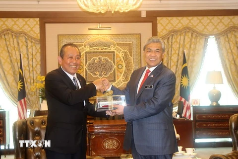  Phó Thủ tướng thường trực Trương Hòa Bình hội đàm với Phó Thủ tướng Malaysia Ahmad Zahid Hamidi. (Ảnh: Hoàng Nhương/TTXVN) 
