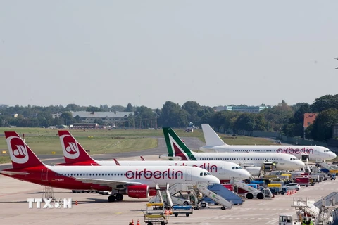 Máy bay của Hãng hàng không Air Berlin tại sân bay ở Berlin. (Nguồn: EPA/TTXVN)