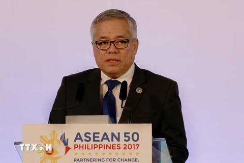 Bộ trưởng Thương mại Philippines Ramon Lopez phát biểu tại Hội nghị. (Nguồn: THX/TTXVN)