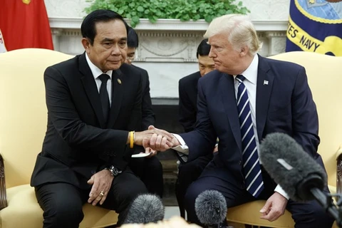 Tổng thống Mỹ Donald Trump và Thủ tướng Thái Lan Prayuth Chan-ocha. (Nguồn: The Seattle Times)