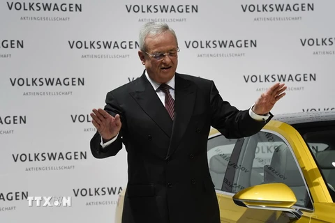 Cựu Giám đốc điều hành Volkswagen Martin Winterkorn tại một cuộc họp báo. (Nguồn: AFP/TTXVN)