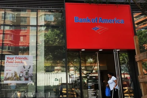 Một chi nhánh của Ngân hàng Mỹ Bank of America ở New York City, Mỹ. (Nguồn: AFP/TTXVN) 