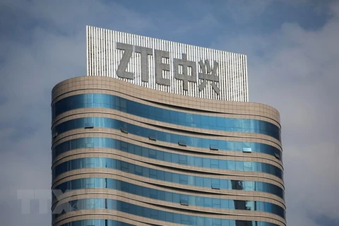 Logo của Hãng ZTE tại trụ sở công ty ở Thâm Quyến, tỉnh Quảng Đông, Trung Quốc ngày 14/5. (Nguồn: EPA-EFE/TTXVN)