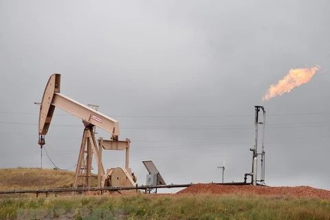 Hệ thống khai thác dầu mỏ gần Williston, North Dakota, Mỹ ngày 6/9/2016. (Nguồn: AFP/TTXVN)