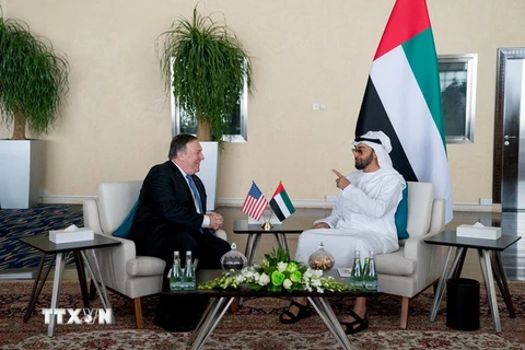 Ngoại trưởng Mỹ Mike Pompeo đã gặp Hoàng Thái tử Abu Dhabi Sheikh Mohammed bin Zayed Al Nahyan. (Nguồn: Reuters)